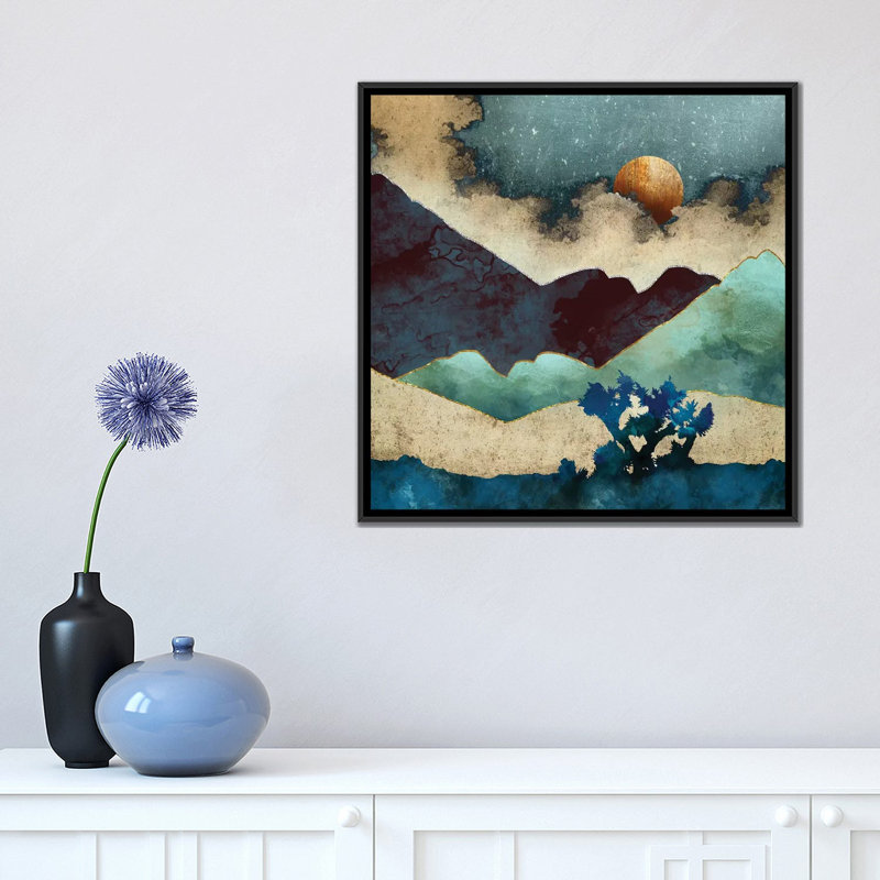 Space Space Designs, H 18 po x l 18 po x P 1,5 po, Toile avec cadre noir, Pas de tapis