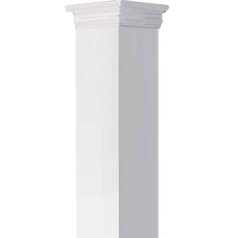 Colonne carrée classique en PVC lisse non effilée Craftsman, base standard et base standard, H 48 po x l 11,63 po