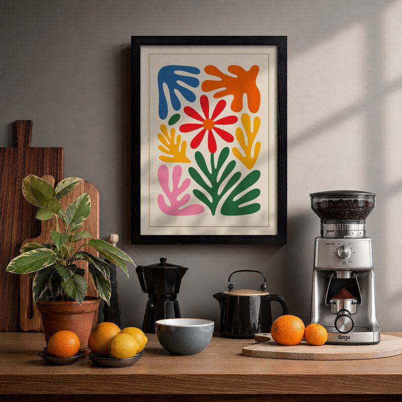 Colourful Garden Boho - Framed Print, A1 - 84.1 x 59.4 cm, Black