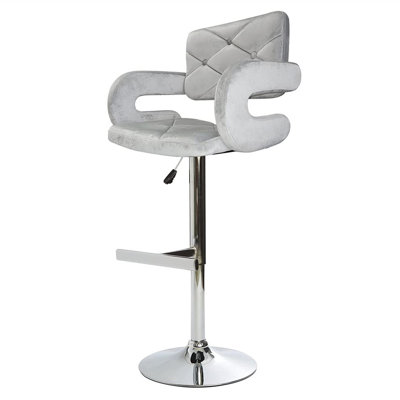 Vera Diamond Tufted Leatherette Cushioned Swivel Seat Vanity Stool with Adjustable Seat Height
