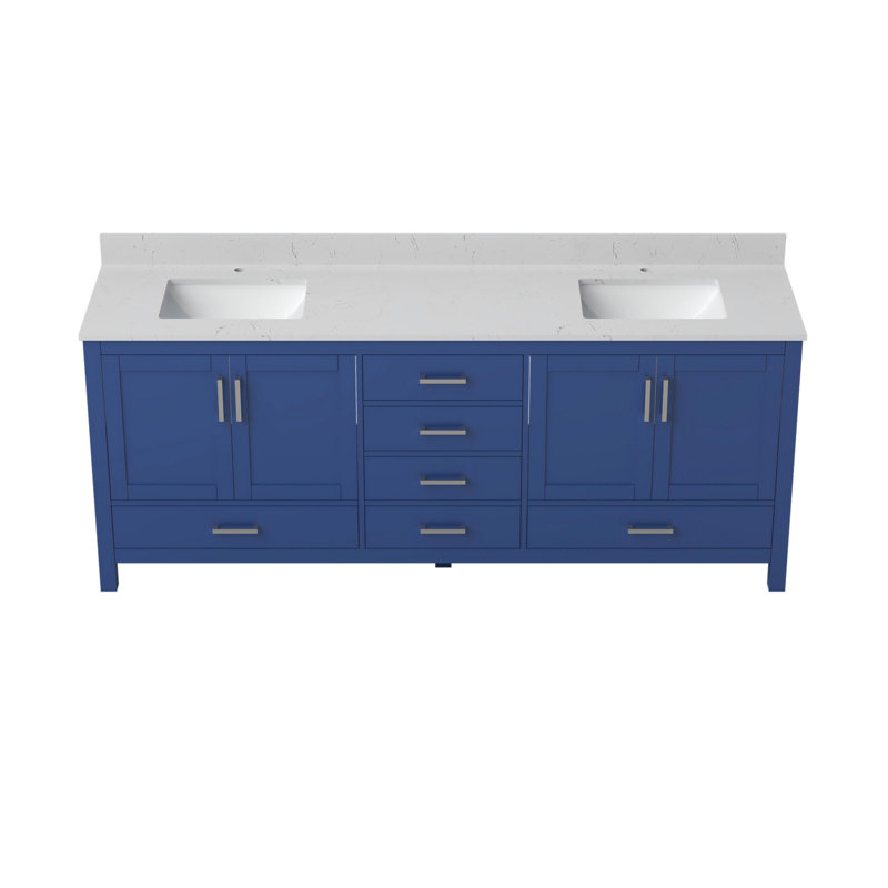 Meuble-lavabo autoportant avec trou pour robinet 83 po