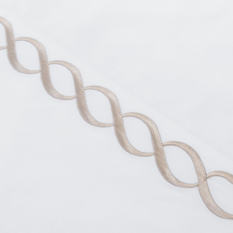 Ensemble de draps en satin de coton 500 fils , Ensemble de draps pour grand lit + un drap-housse , Beige