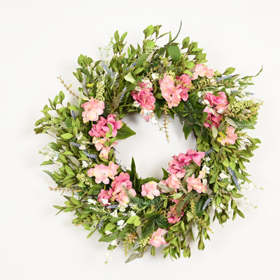 26" Handcrafted Berry Hydrangea No Holiday Wreath