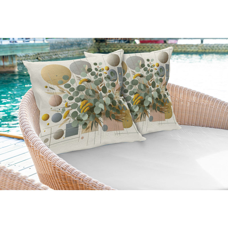 Fabric Reversible Throw Pillow, 16"H x 16"W, Square