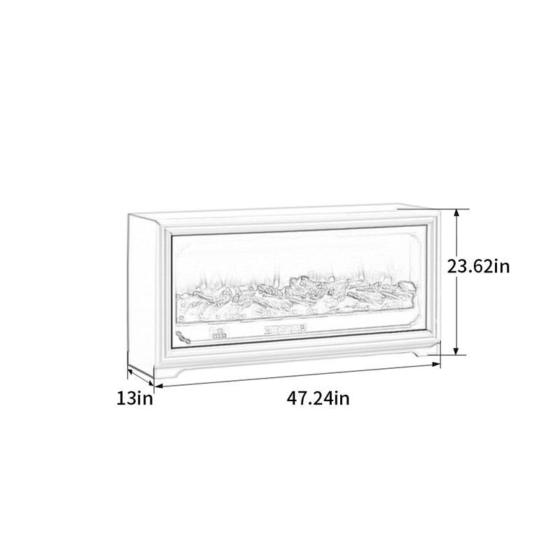 Rigney, H 23,62 po x l 47,24 po x P 13 po, Blanc