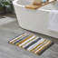Ensemble de tapis de salle de bain 100% polyester à rayures lavables à la machine 5 pièces Griffie Collection-304383490