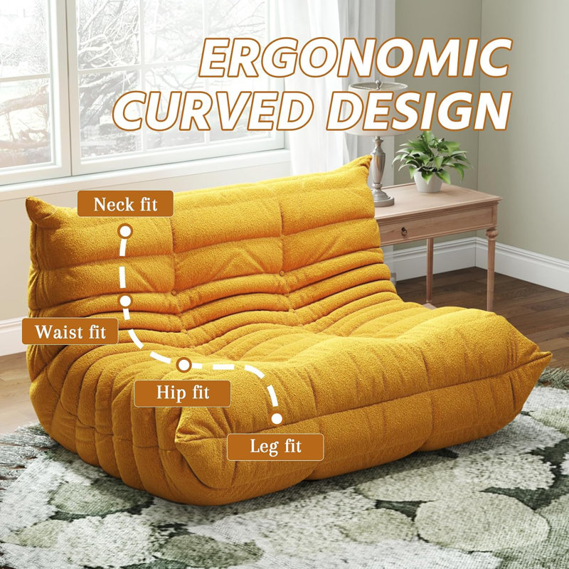 Bean Bag Chair, Fireside Chair, Large Bean Bag Chair For Adults, Bean Bag Chairs For Teens With High-Resilience Foam, Non-Slip Base Floor Lounge Sofa,Living Room (Single)