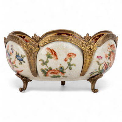 Porcelain Scalloped Basin with Bronze Ormolu