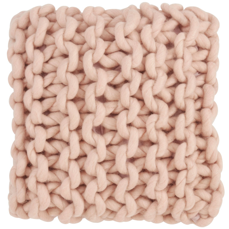 Coussin en laine Zayn, Rose, Polyester / Bourre en polyester