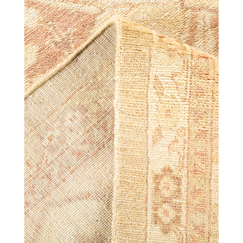 Tapis unique brun clair noué à la main 9 pi x 12 pi 5 po Valik Eclectic