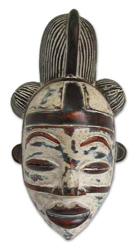 Décoration murale de masque en bois gabon punu rites