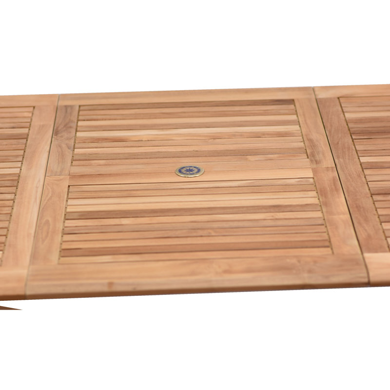 Ensemble de salle à manger d'extérieur en teck FSC 9 pièces Dugas - chaises vertes, Vert