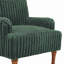Chaise d'appoint moderne avec velours côtelé large de 3,5 cm de largeur, pieds en bois massif de 9 po et fauteuil rembourré confortable
