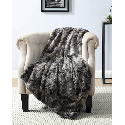 Soft and Cozy Fuzzy Wolf Faux Fur Sherpa Blanket