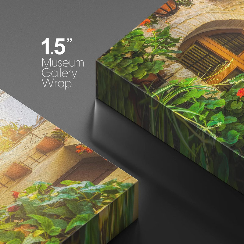 Floral, jardin botanique, paysage urbain italien, nature sauvage sur toile, H 24 po x l 36 po x P 1,5 po
