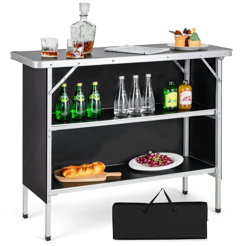 Olger Rectangular Folding Outdoor Camping Table , 110cm cm W 38cm cm D, Black