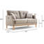 Espace de vie 2 places en crème, tissu imperméable, porto, mousse haute densité pour un repos confortable, revêtement en tissu, rembourrage