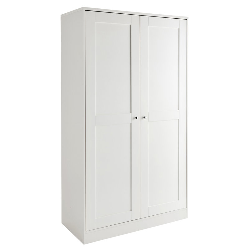 Merrigan 2 Door Manufactured Wood Wardrobe, White