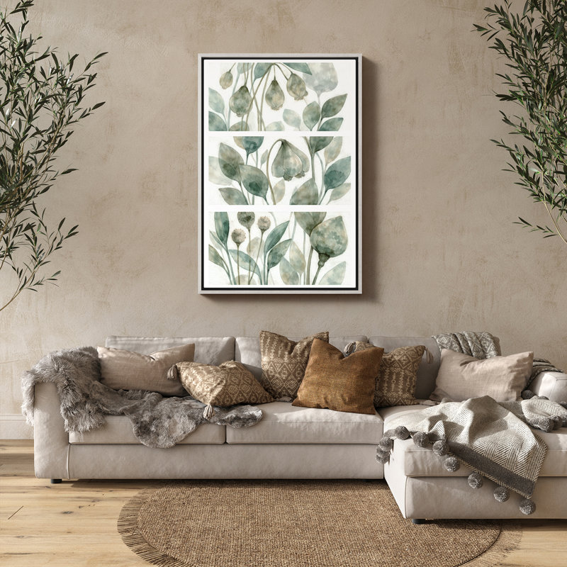 «Green Botanical», reproduction d'art encadrée, H 24 po x l 16 po, Blanc