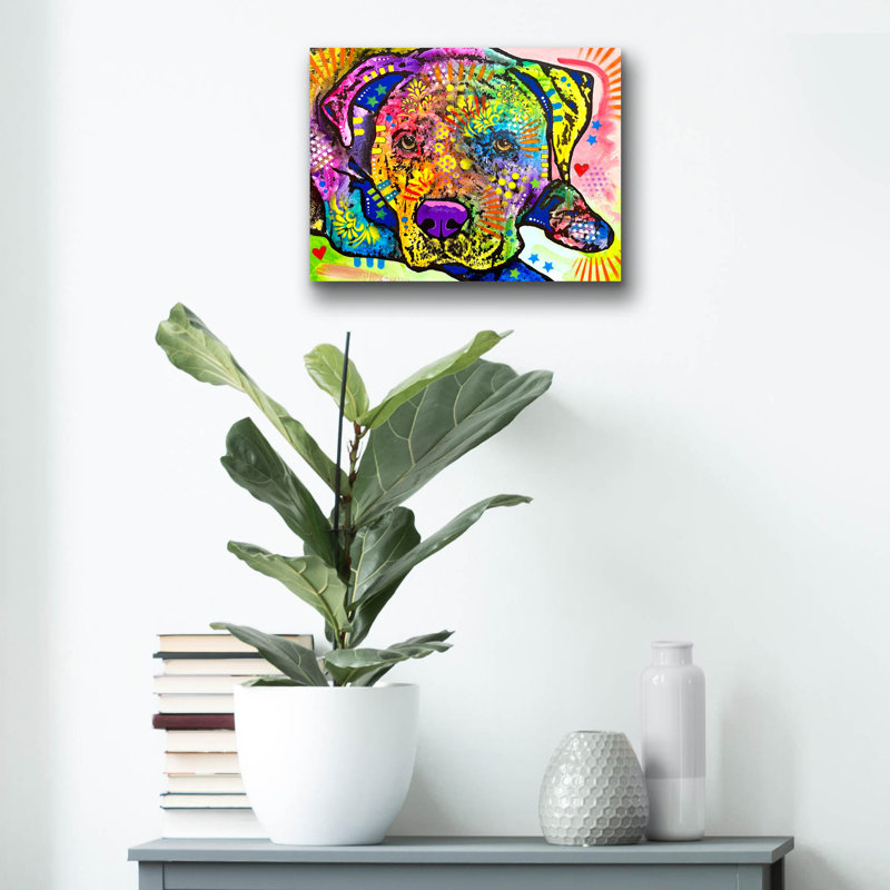  «Who Did What Now» par Dean Russo, art mural en verre acrylique, 16 po x 12 po