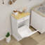 Armoire à ordures inclinable avec tiroir et rangement - Panneau de fibres à densité moyenne blanc peint UV-389076316