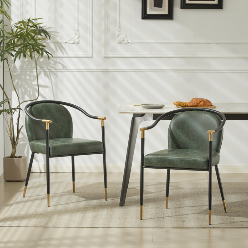 Ensemble de 2 chaises de salle à manger Comfort, structure en métal pu, cuisine moderne