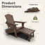 Chaise Adirondack pliante en PEHD brun avec repose-pieds rétractable et porte-gobelet-623316282