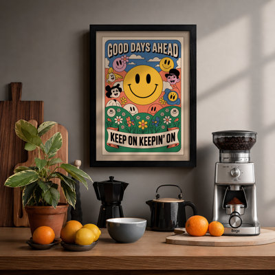 Good Days Ahead Retro - Framed Print
