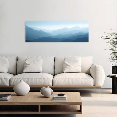 Misty Blue Mountains Abstract Contemporary Landscape Mountain Wall Art