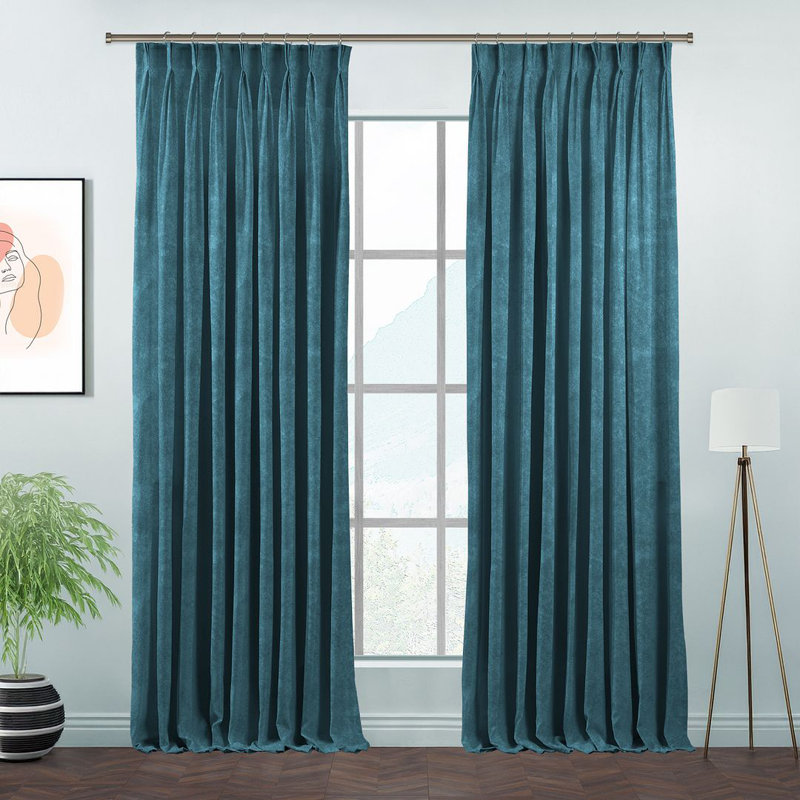 Room Darkening Single Curtain Panel, Dark Teal, 190cm Width x 200cm Drop