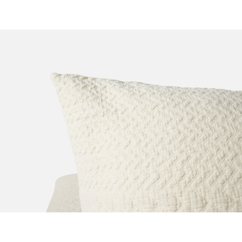 Angeles Organic Matelasse Sham, Undyed