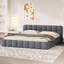 Upholstered Bed with Chunky Padded Headboard-165255185-165255187