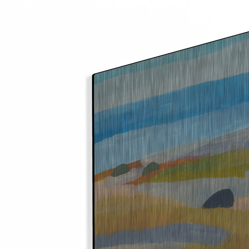 «L Field Man Islande» par Jan Weiss, art mural en métal Lark Manor ™, H 16 po x l 24 po