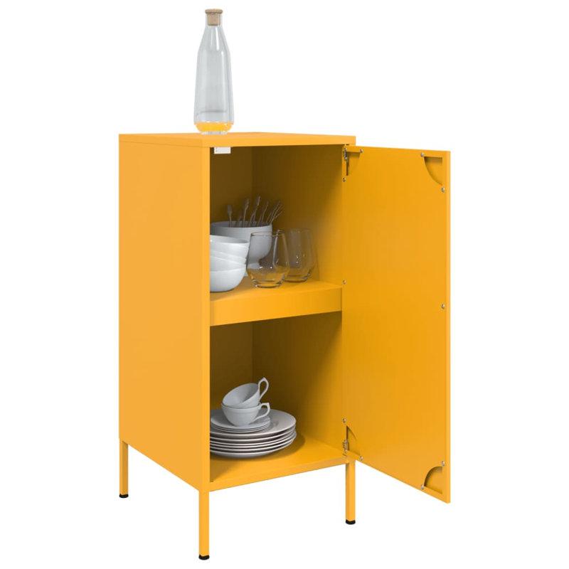 Amielle Steel Accent Cabinet, Mustard Yellow