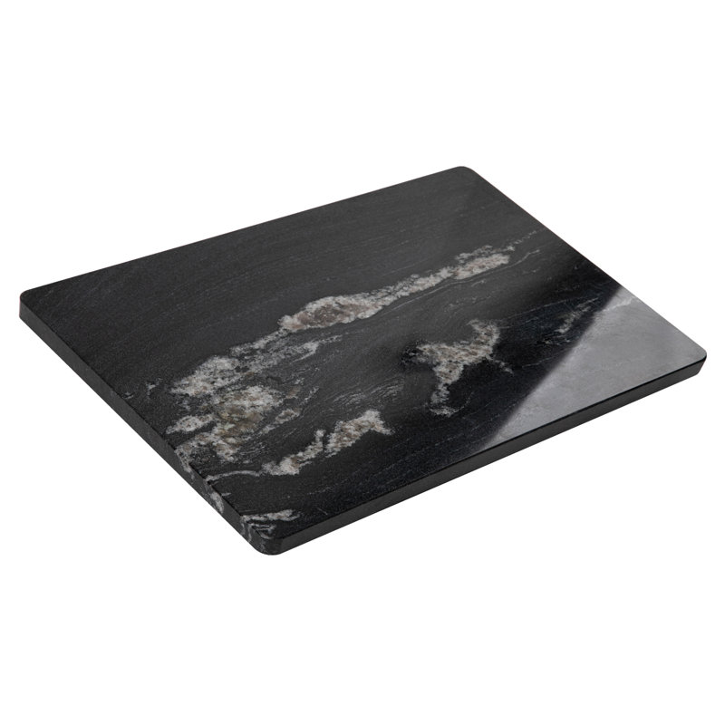 Planche à découper en marbre noir Adolif pour cuisine, 12 x 16 po, 16"L x 12"W, Everest Black with White Veins