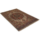 Canvello Hand Made Traditional Medallion Indo Heriz Rug - 3'11'' X 5'11''