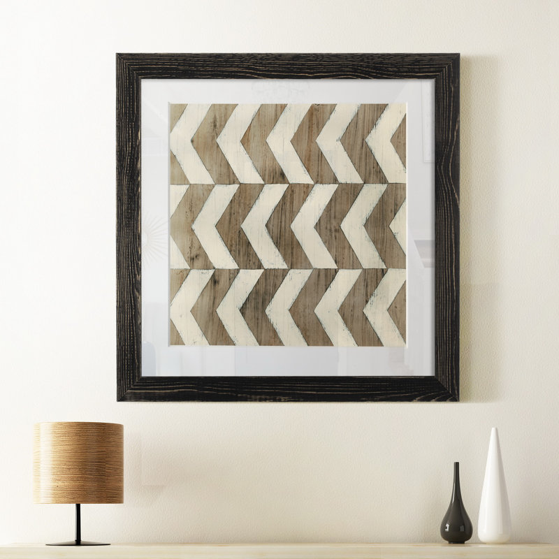 Driftwood Geometry III-impression d’art graphique encadrées sur papier, Cadre noir, H 21 po x l 21 po x P 1 po
