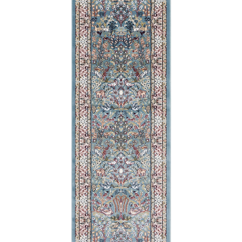 Tapis bleu Jackson Jackson, Tapis de couloir 2 pi x 8 pi, Blue