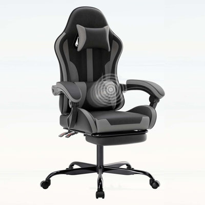 Chaise de jeu ergonomique avec repose-pieds et soutien lombaire, siège pivotant réglable en hauteur pour une utilisation au bureau ou à la maison
