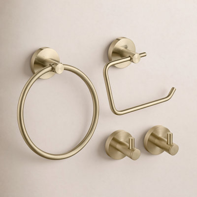 Circular 4-Piece Bathroom Hardware Set