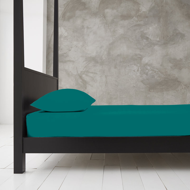 Plain Solid Polycotton Fitted Sheet 25cm Deep Single Double King 4ft Super King Comfortable Bedding Sheet, Super King