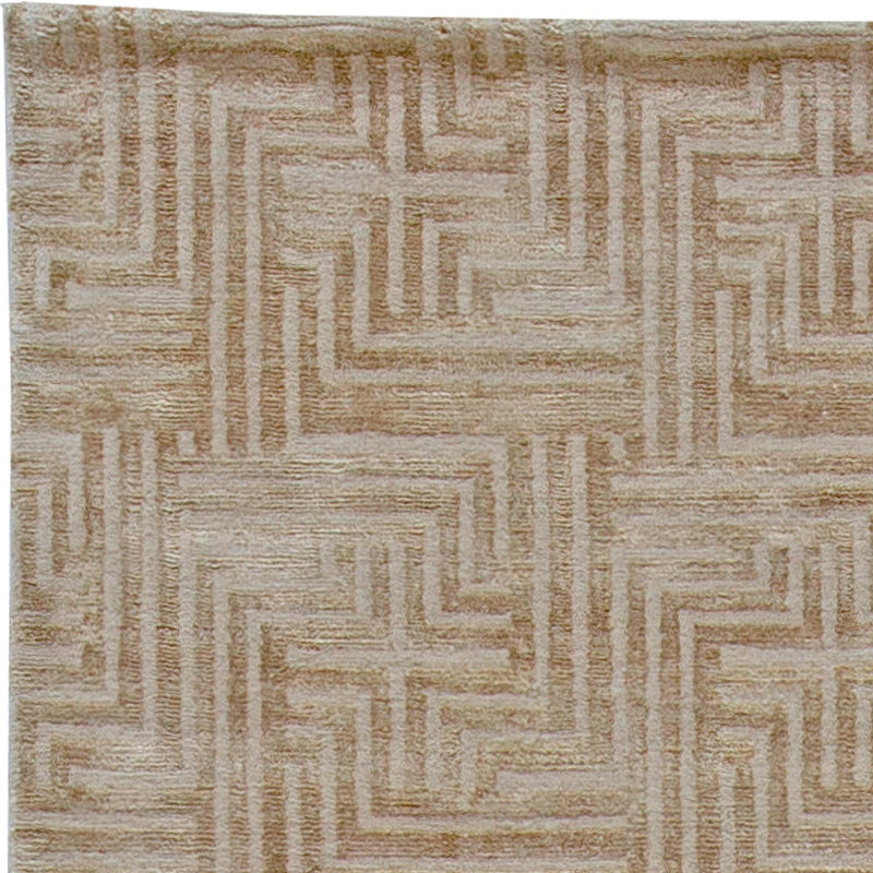 Modern One-of-a-Kind Rectangle 6' X 9'3" Hand Knotted Area Rug