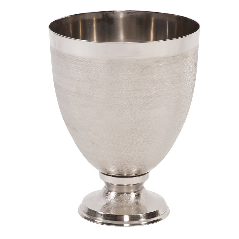 Vase de table en verre Lipton, Argent, H 11 po x l 8 po x P 8 po