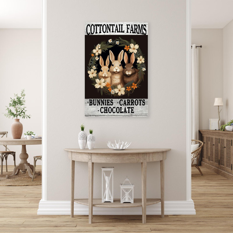 «Laiken Rabbit Cottontail Farms on Canvas», impression, H 36 po x l 24 po x P 1,25 po