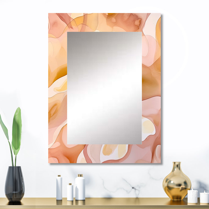 Nutshell Abstractions Abstract Watercolor II - Abstract Shapes Wall Mirror, Modern Decorative Mirror, Printed Metal Art