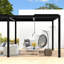 Pergola 8610j à persiennes 10 x 19 pi, structure en aluminium, contrôle extérieur, fonction de drainage, assemblage facile, noir, pour usage domestique 8610j 10 x 19 pi, finition thermolaquée, toit réglable, solution,