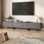 Meuble télé moderne pour téléviseur de 75 po ou moins avec armoire de rangement