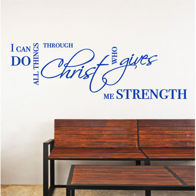 Décalcomanie murale "i can do all things" biblique quot