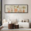 Composition florale minimaliste et neutre en vase - Grande toile encadrée, impression d'art mural pour chambre principale-135262765-135262763
