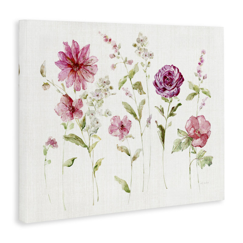  Art mural sur toile Blooming Rose Sprigs par Sally Swatland, H 16 po x l 20 po